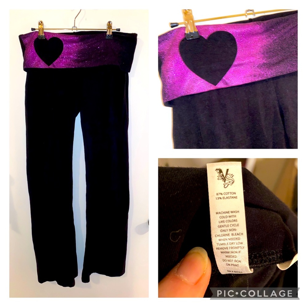 EUC Victoria’s Secret Flare Yoga Legging with Purple Sparkles size Medium